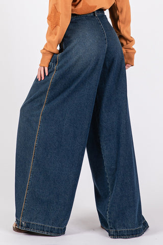 SAGE + FIG Mid-Rise Cargo Jeans with Pockets Trendsi