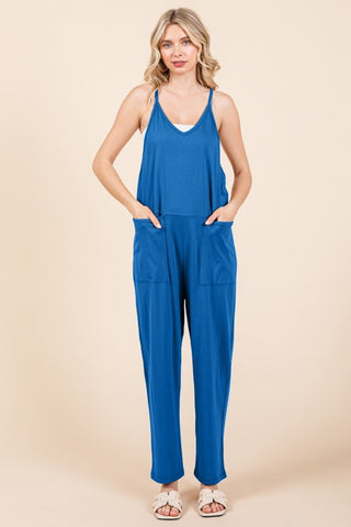 Culture Code Full Size Sleeveless Jumpsuit with Pockets Trendsi