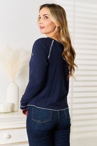 Basic Bae Long Raglan Sleeve Round Neck Top Trendsi