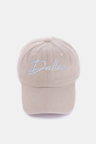 Zenana Washed DALLAS Embroidered Baseball Cap Trendsi