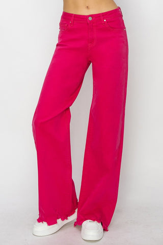 RISEN High Rise Wide Leg Jeans Trendsi