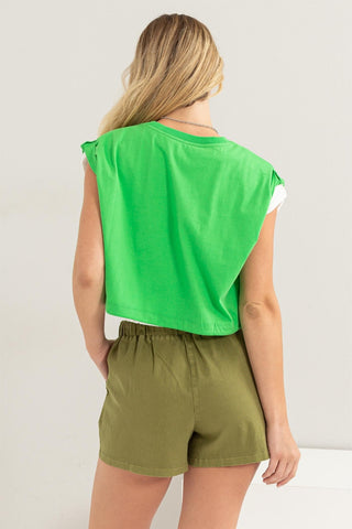 HYFVE Drawstring Hem Crop Top Trendsi