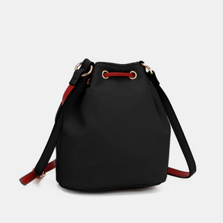 Nicole Lee USA Contrast Drawstring Bucket Bag Trendsi