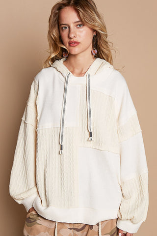 POL Exposed Seam Hooded Knit Top Trendsi