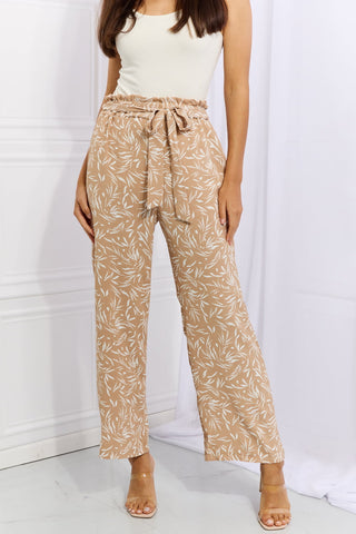 Heimish Right Angle Full Size Geometric Printed Pants in Tan Trendsi