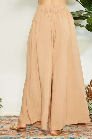 Mittoshop Wrap Pleating Detail Wide Leg Pants Trendsi