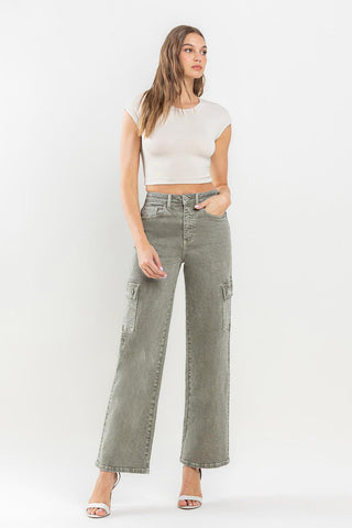 Vervet by Flying Monkey 90's Super High Rise Cargo Jeans Trendsi