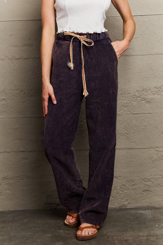 POL Leap Of Faith Corduroy Straight Fit Pants in Midnight Navy Trendsi