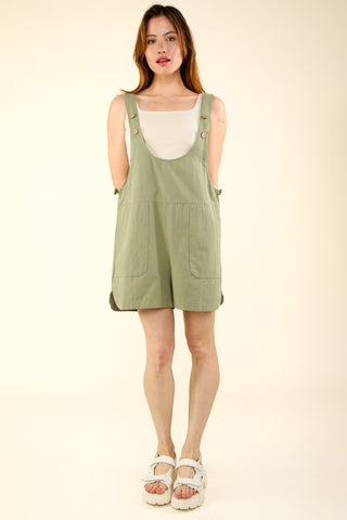 VERY J Adjustable Waist Suspender Overalls with Pockets Trendsi