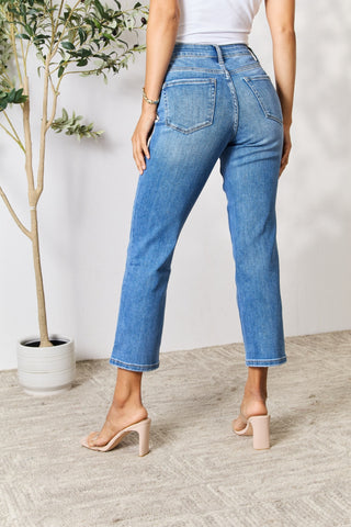 BAYEAS Full Size High Waist Straight Jeans Trendsi