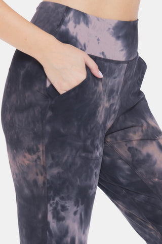 Leggings Depot Tie-Dye High Waist Cropped Leggings Trendsi