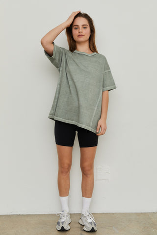 THE BLANK LAB Exposed Seam Short Sleeve T-Shirt Trendsi