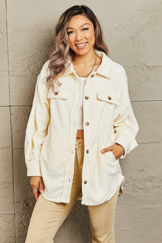 Heimish Cozy Girl Full Size Button Down Shacket Trendsi