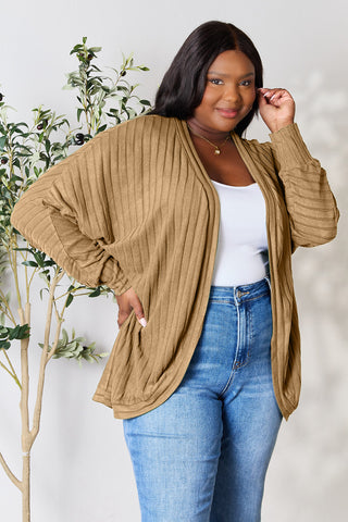 Basic Bae Full Size Ribbed Cocoon Cardigan Trendsi