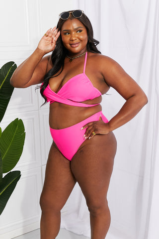 Marina West Swim Summer Splash Halter Bikini Set in Pink Trendsi