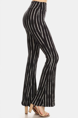 Leggings Depot Striped High Waist Flare Pants Trendsi