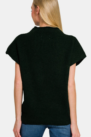 Zenana Short Sleeve Mock Neck Sweater Trendsi