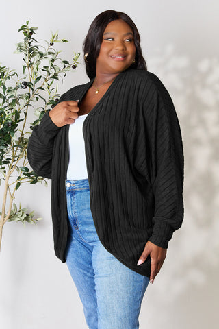 Basic Bae Full Size Ribbed Cocoon Cardigan Trendsi