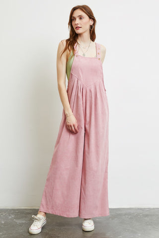 HEYSON Full Size Corduroy Sleeveless Wide-Leg Overall Trendsi