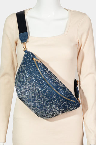 Fame Rhinestone Studded Crossbody Bag Trendsi