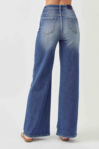 Risen Full Size High Rise Wide Leg Jeans Trendsi