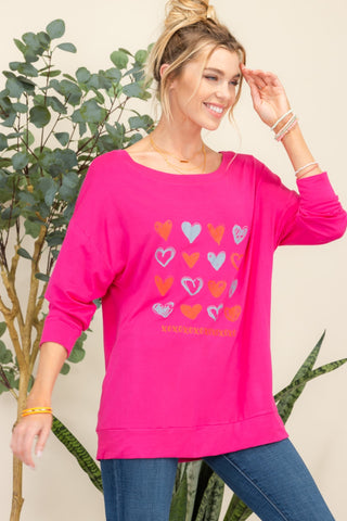 Celeste Full Size Heart Graphic Long Sleeve T-Shirt Trendsi