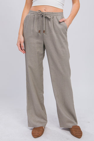 Love Tree Drawstring Wide Leg Pants Trendsi