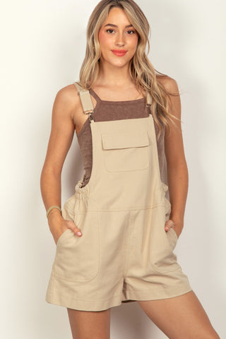 VERY J Adjustable Suspender Overalls with Pockets Trendsi