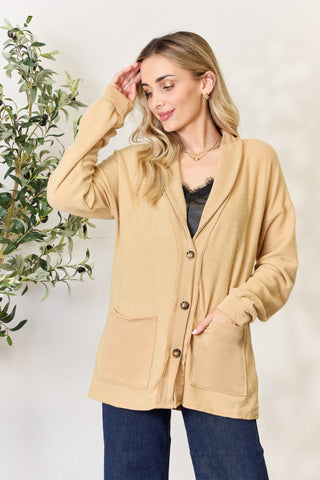 Heimish Full Size Button Up Long Sleeve Cardigan Trendsi