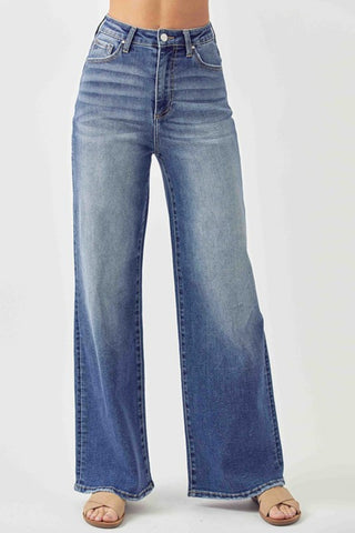 Risen Full Size High Rise Wide Leg Jeans Trendsi