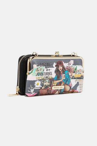 Nicole Lee USA Signature Kiss Lock Crossbody Wallet Trendsi