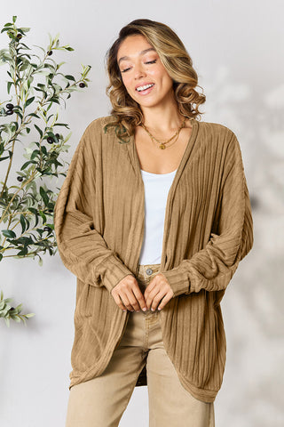 Basic Bae Full Size Ribbed Cocoon Cardigan Trendsi