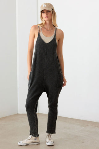 Le Lis Waffle Knit Side Pocket Jumpsuit Trendsi