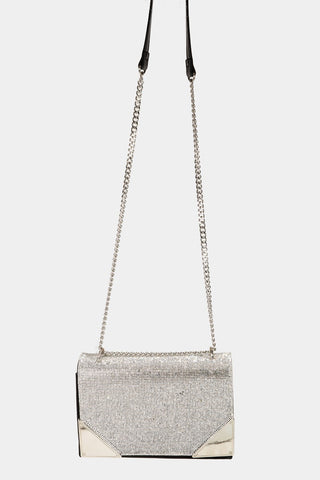 Fame Rhinestone Studded Rectangle Crossbody Bag Trendsi