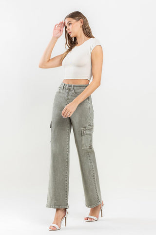 Vervet by Flying Monkey 90's Super High Rise Cargo Jeans Trendsi