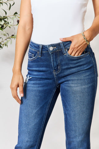 BAYEAS Distressed Cropped Jeans Trendsi