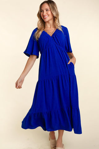 Haptics Tiered Babydoll Maxi Dress with Side Pocket Trendsi