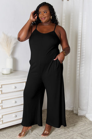 Basic Bae Full Size Spaghetti Strap V-Neck Jumpsuit Trendsi