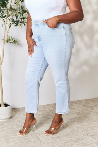 BAYEAS Full Size High Waist Straight Jeans Trendsi