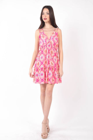 VERY J Floral Back Smocked Ruffled Mini Dress Trendsi