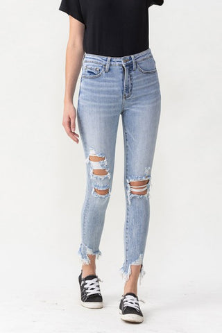 Lovervet Full Size Lauren Distressed High Rise Skinny Jeans Trendsi