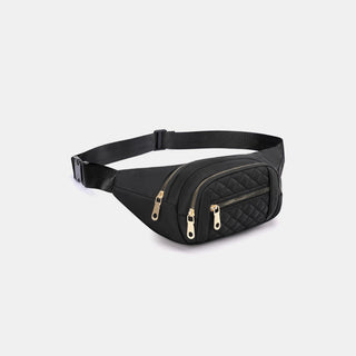 Zenana Quilted Multi Pocket Waist Belt Bag Trendsi