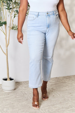 BAYEAS Full Size High Waist Straight Jeans Trendsi