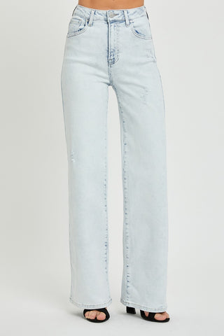 RISEN Ultra High Waist Wide Leg Jeans Trendsi