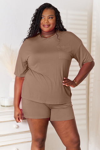 Basic Bae Full Size Soft Rayon Half Sleeve Top and Shorts Set Trendsi