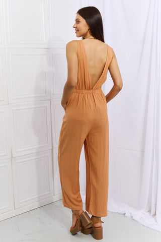 HEYSON Feels Right Cut Out Detail Wide Leg Jumpsuit in Sherbet Trendsi