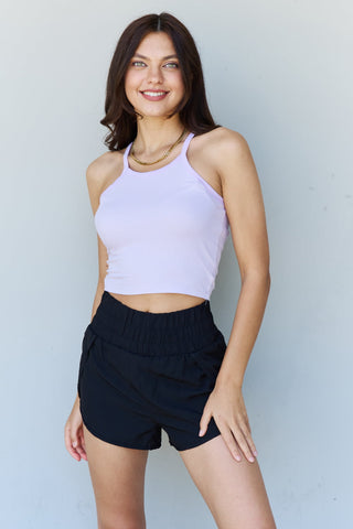 Ninexis Everyday Staple Soft Modal Short Strap Ribbed Tank Top in Lavender Trendsi