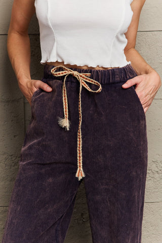 POL Leap Of Faith Corduroy Straight Fit Pants in Midnight Navy Trendsi