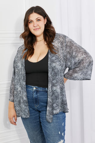 Melody Full Size Snake Print Chiffon Kimono Trendsi