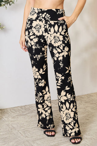 Heimish Full Size High Waist Floral Flare Pants Trendsi